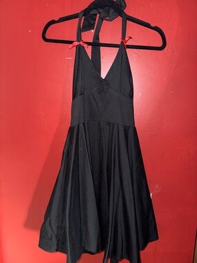 Lucky 13 Brand Classic Black Halter Dress with Flared Skirt